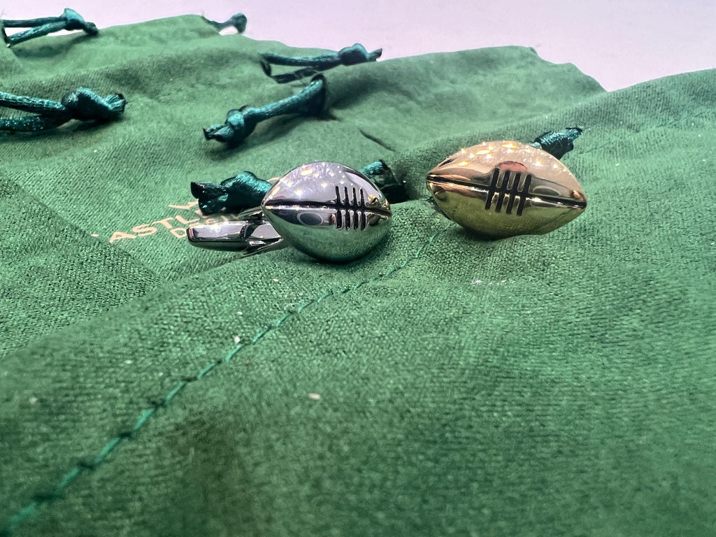 American Football Silver Gold Cufflinks stylish accessories for sports lovers perfect gift for player coach fan wedding and special occasion