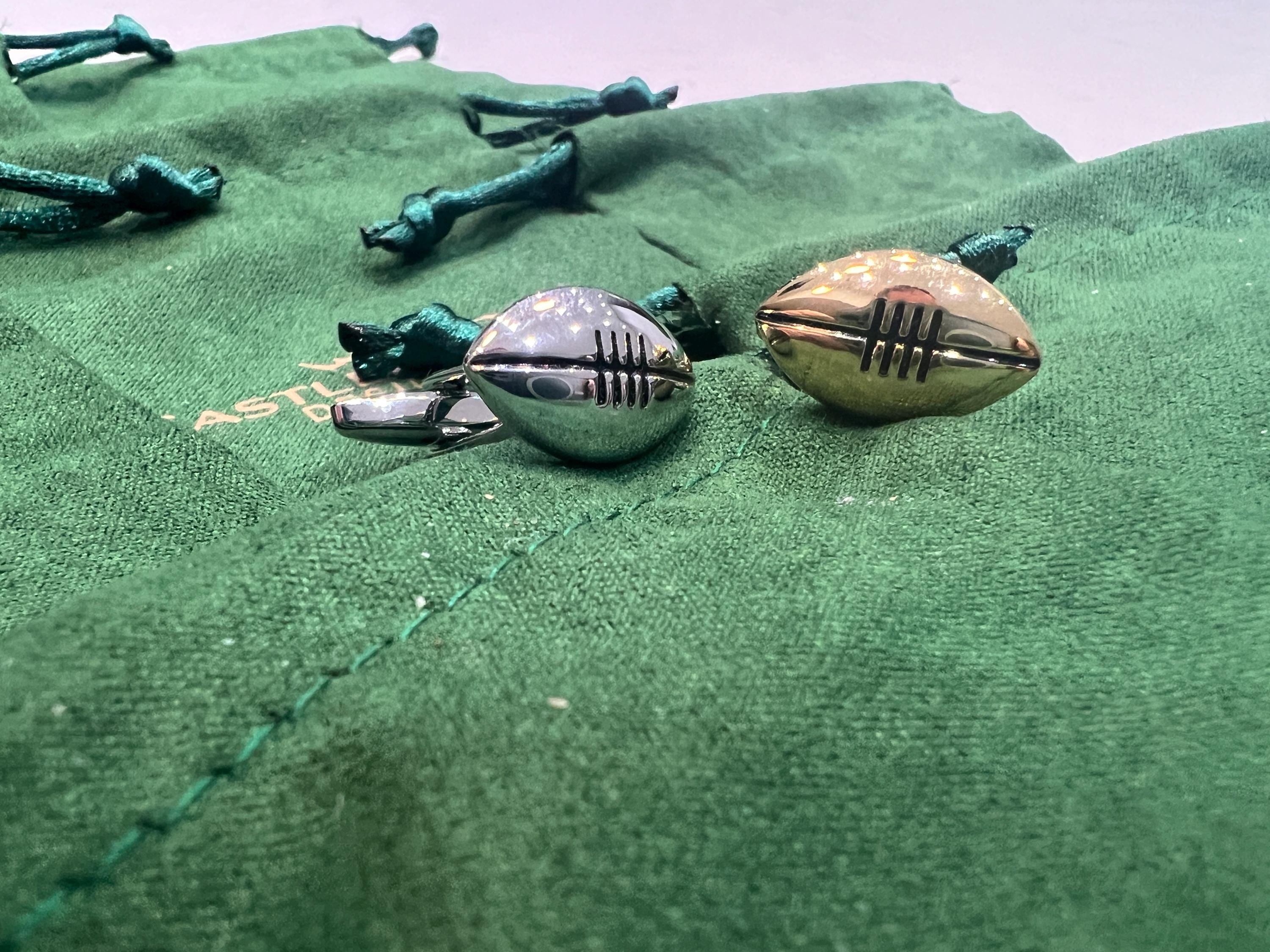 American Football Silver Gold Cufflinks stylish accessories for sports lovers perfect gift for player coach fan wedding and special occasion