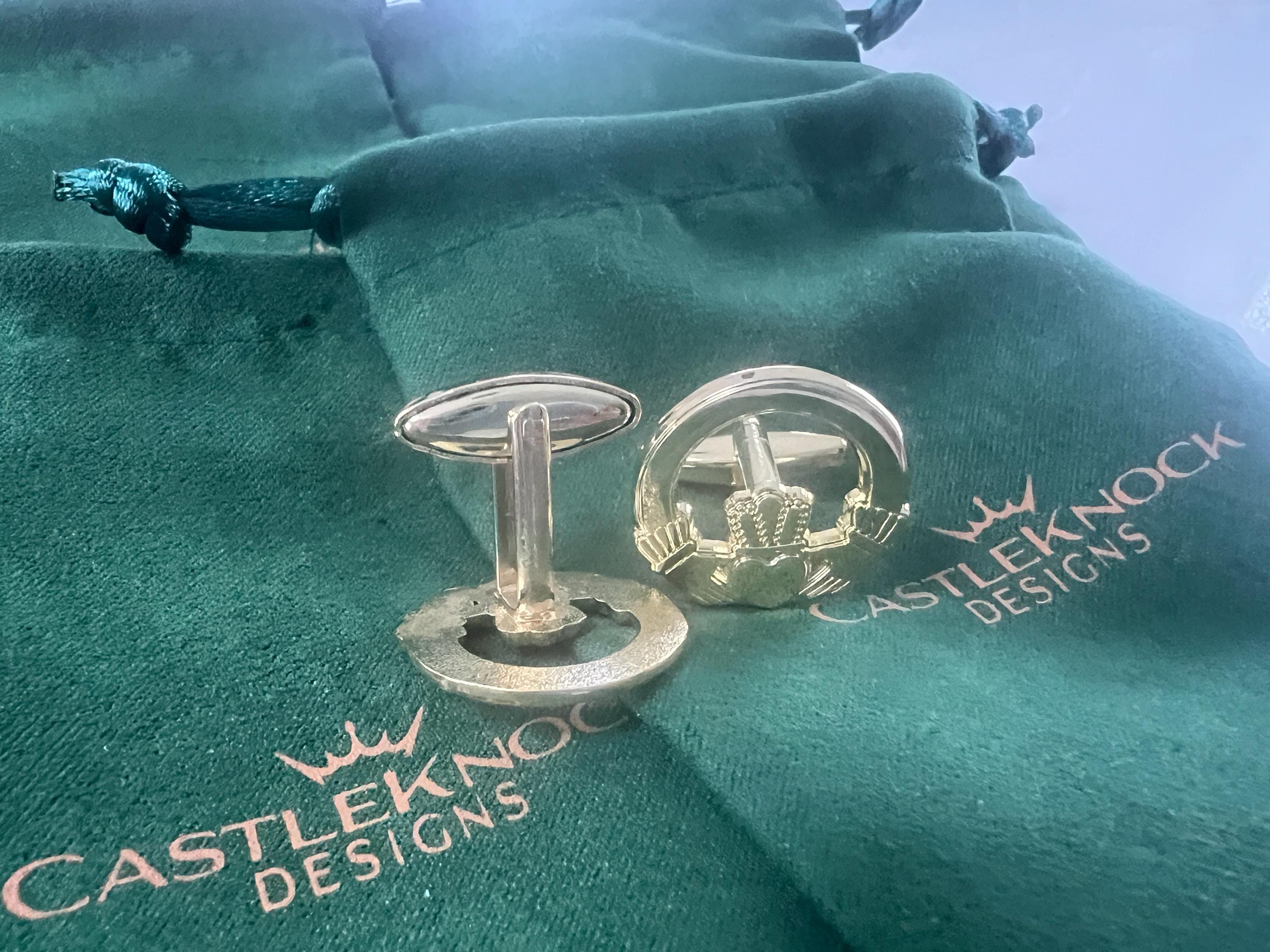 Claddagh Ring Gold Plated Cufflinks elegant Irish heritage accessories perfect gift for weddings formal events and special occasions