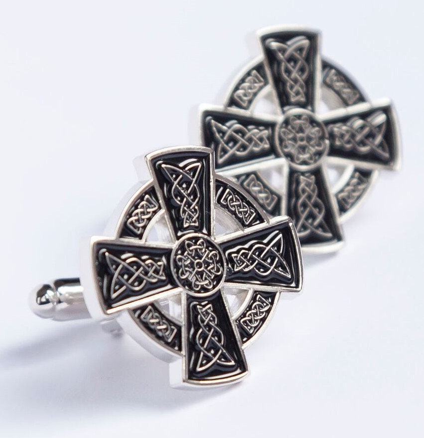 Celtic Cross Cufflinks Unique Irish Jewelry for Men Perfect Celtic Wedding Accessory Irish Gift Elegant Design for Groomsmen or Father's Day