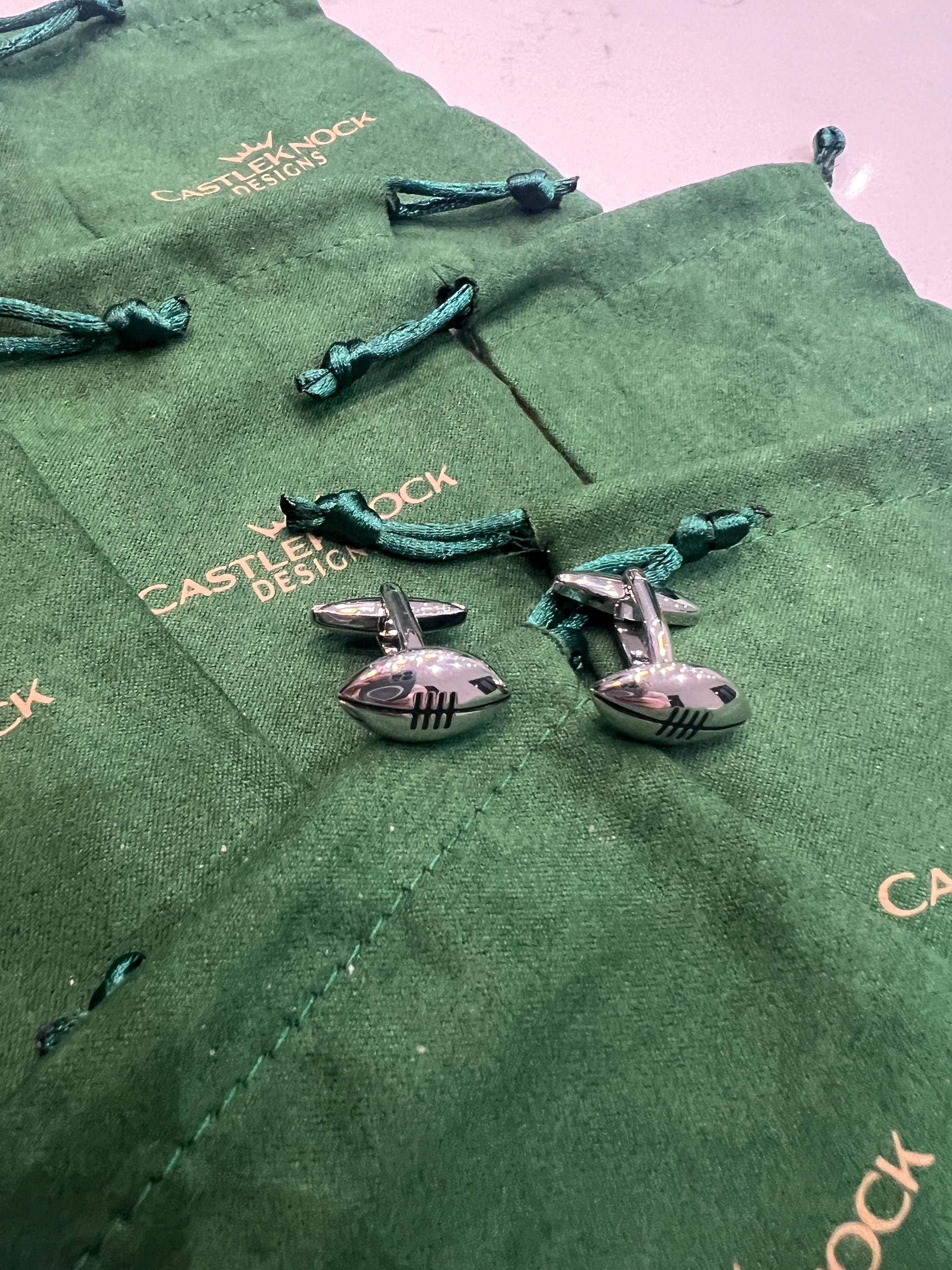 American Football Silver Cufflinks Sports Accessories Unique Gift Football Fans Stylish Formal Wear Jewelry Perfect for Game Day