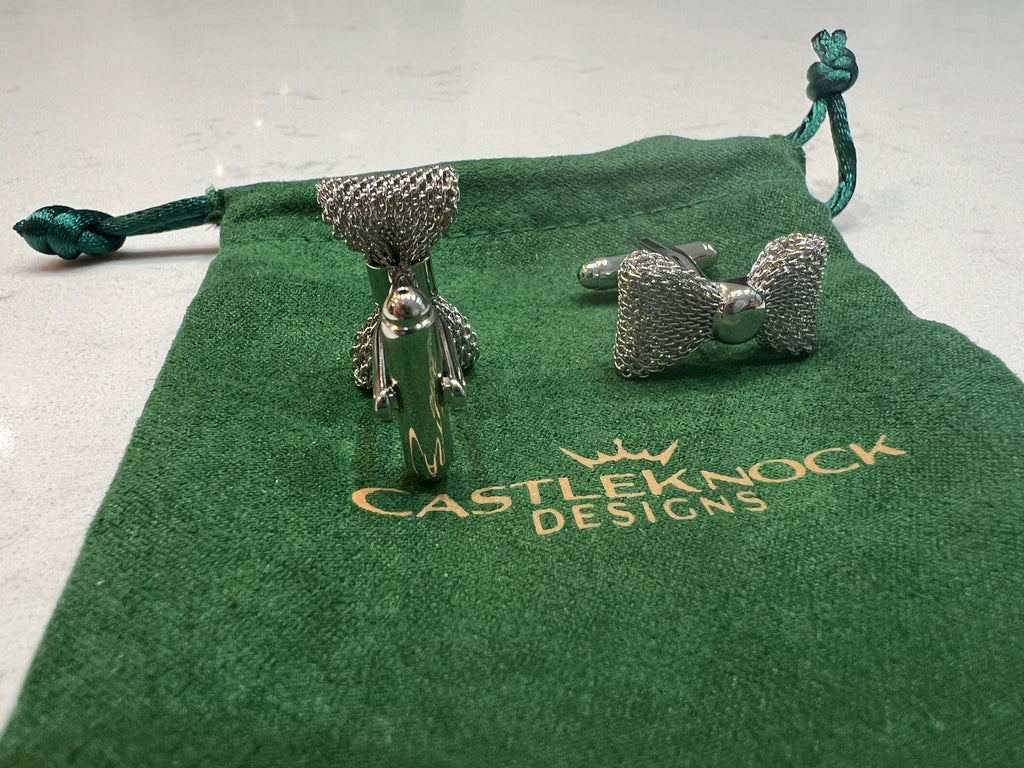 Silver Bow Tie Cufflinks elegant and timeless accessories formal wear, the perfect gift for grooms, weddings, blacktie events, and occasions