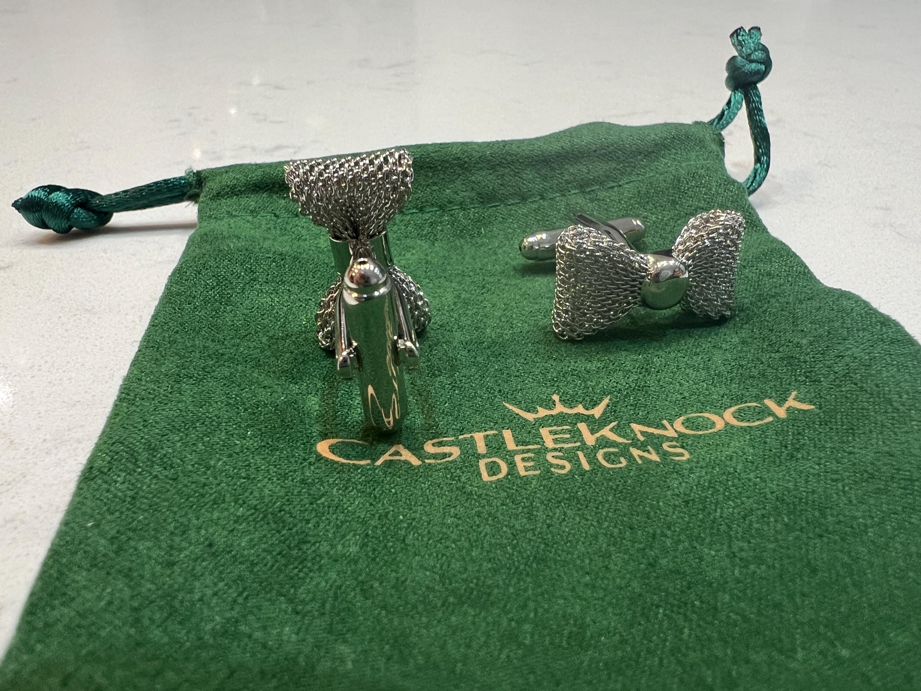 Silver Bow Tie Cufflinks elegant and timeless accessories formal wear, the perfect gift for grooms, weddings, blacktie events, and occasions