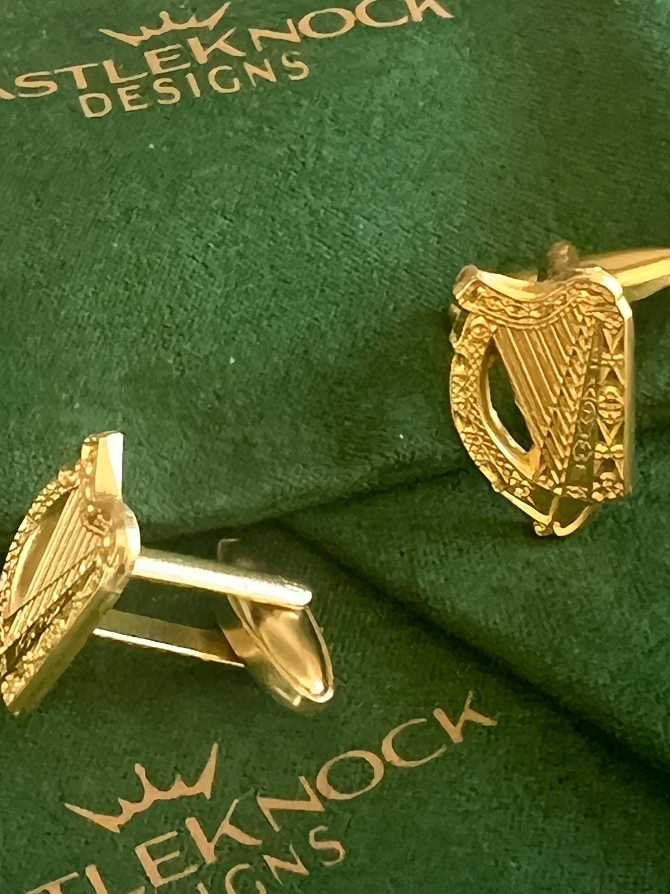 Elegant Irish Harp Cufflinks Exquisite Celtic Design Perfect for Weddings Irish Heritage Gifts and Formal Events Timeless Sophistication