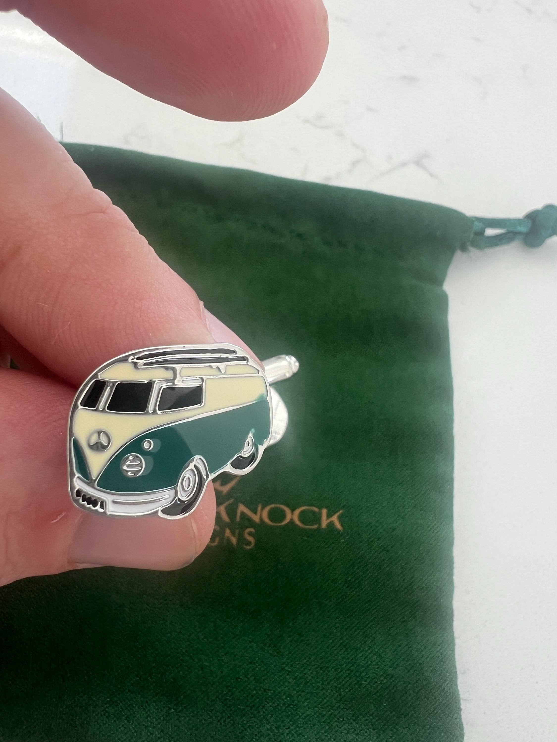 Camper Van Cufflinks with Surfer Rack Cool Travel Inspired Men's Jewelry Beach Lover Accessories Unique Gift Him Retro Surf Van Cufflinks