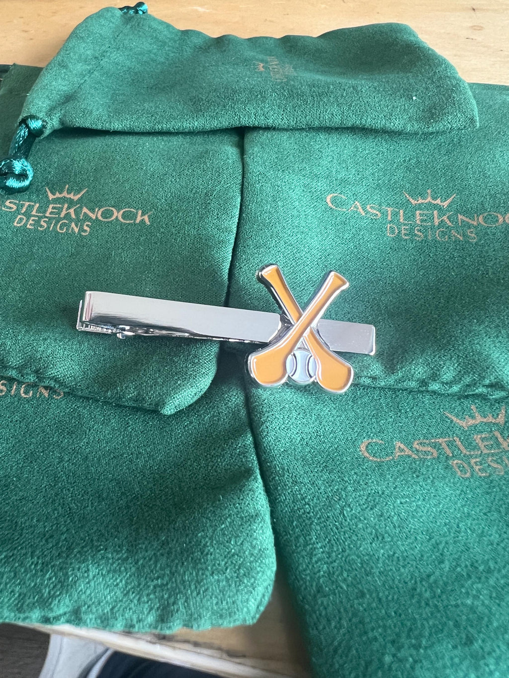 Hurling Cufflinks Pin Tieclip Set Irish GAA Gift Him Mens Hurling Jewelry Irish Wedding Gift Fathers Day Birthday Present Groomsmen Gift