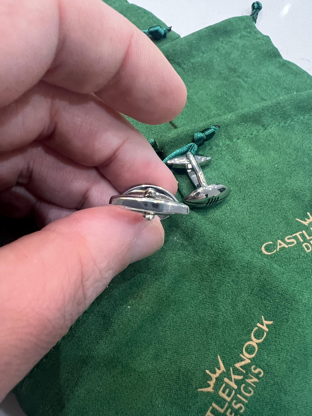 American Football Silver Cufflinks Sports Accessories Unique Gift Football Fans Stylish Formal Wear Jewelry Perfect for Game Day