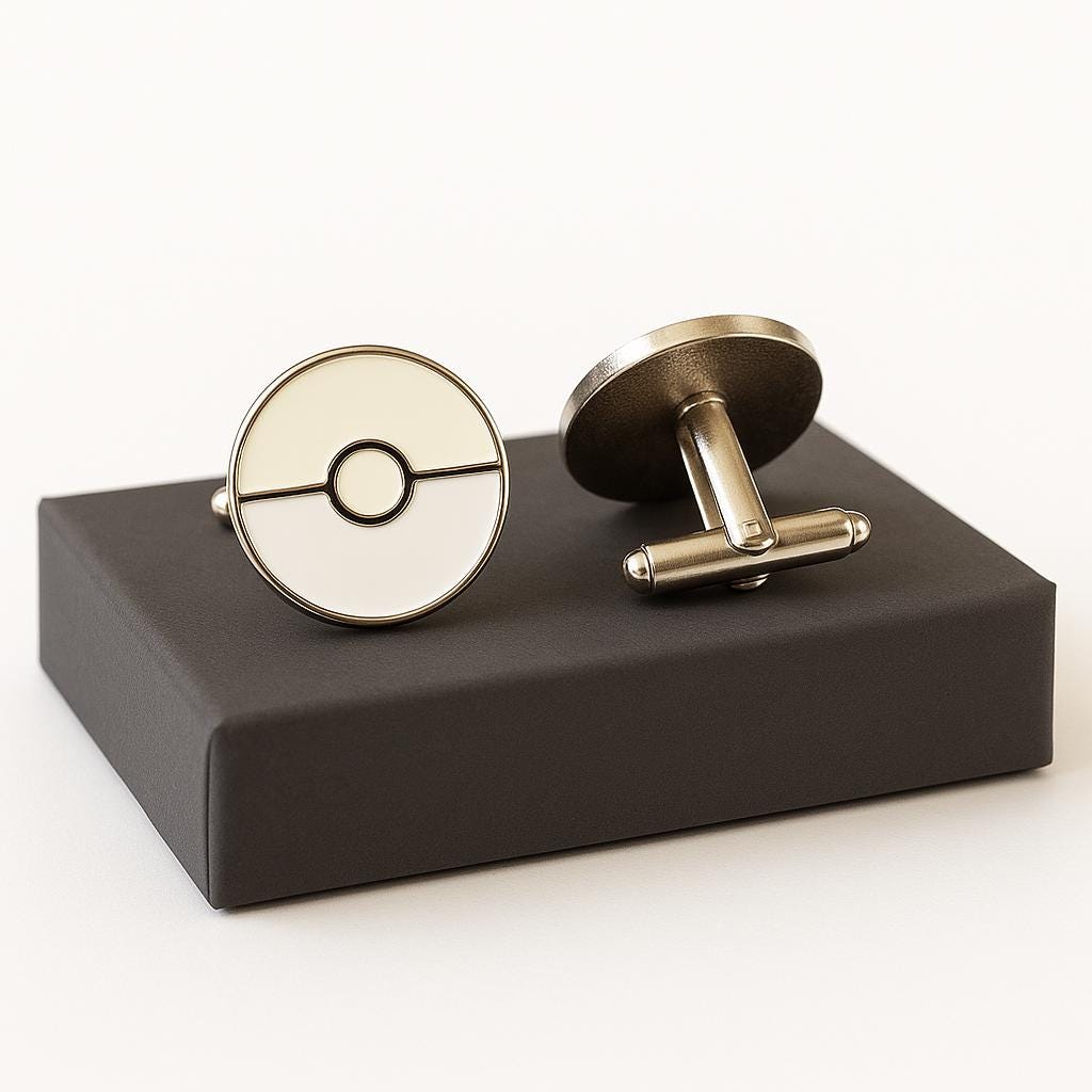 Pokemon Poke Ball Cufflinks white for Pokemon Fans Ideal Gift for Special Occasions Collectors and Enthusiasts Perfect for Event